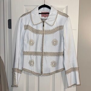 Ricky Sarkany Ivory and Beige Embroidered Jacket